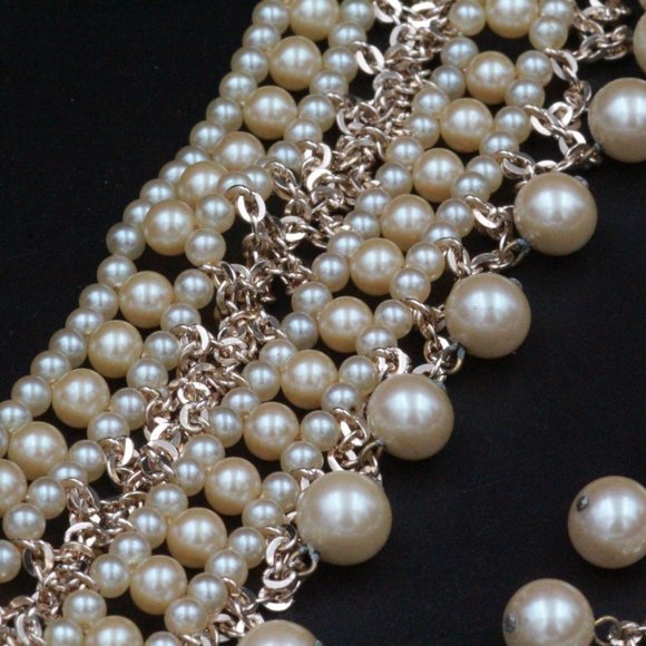 SPECTACULAR FAUX PEARL HIGH END RUNWAY DANGLE HIP WAIST BELT - Picture 7 of 7